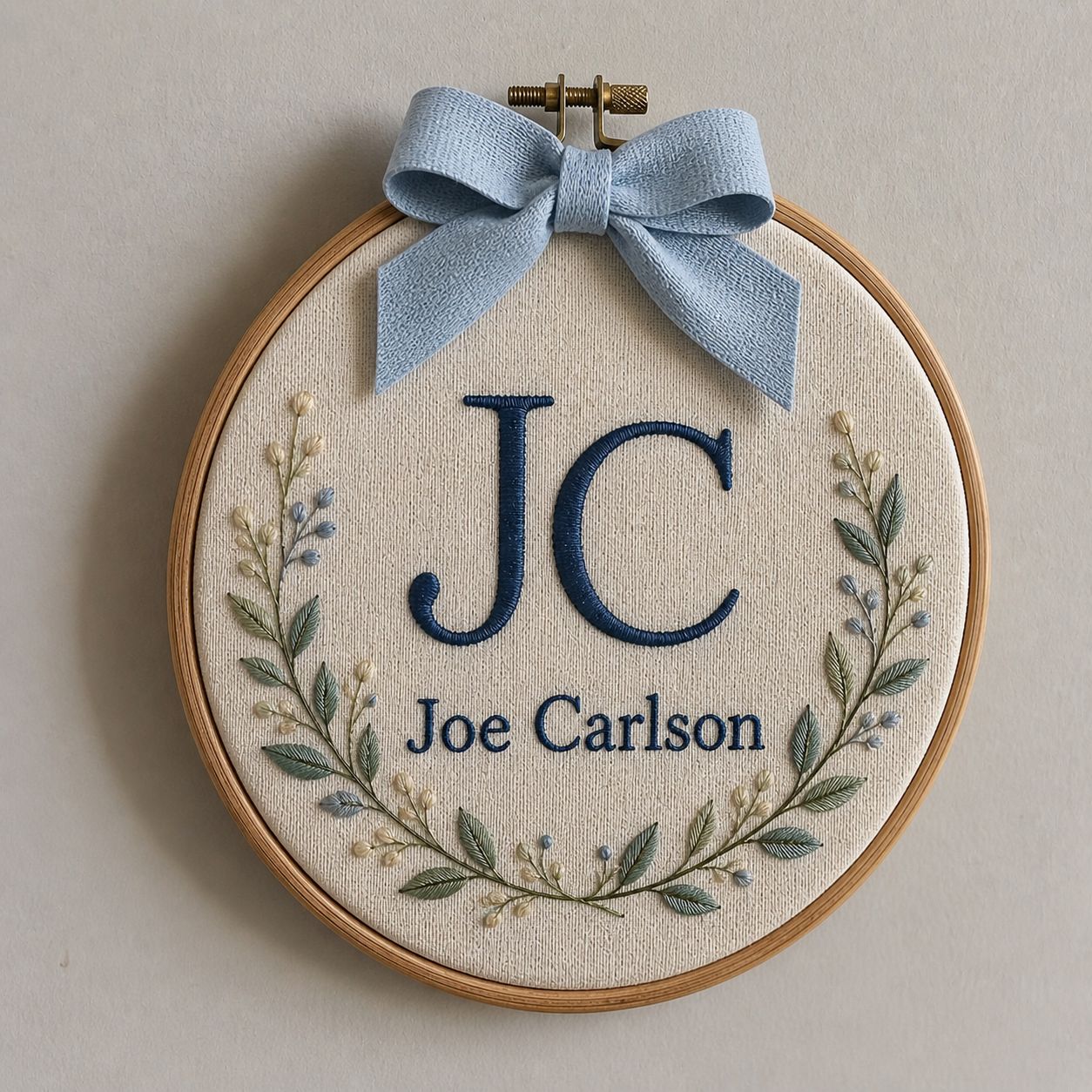 Wooden Baby boy floral name plaque