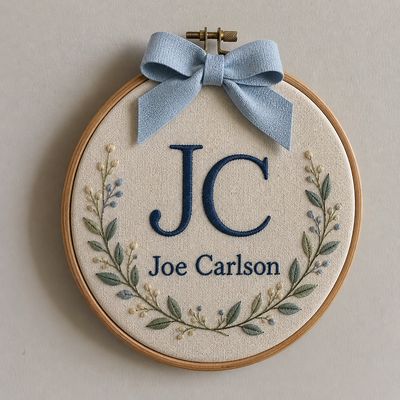 Wooden Baby boy floral name plaque