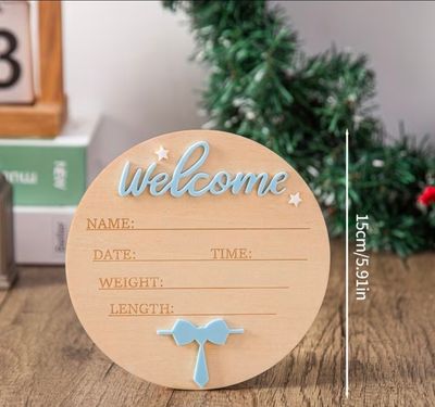 Wooden 3D baby boy name announcement 