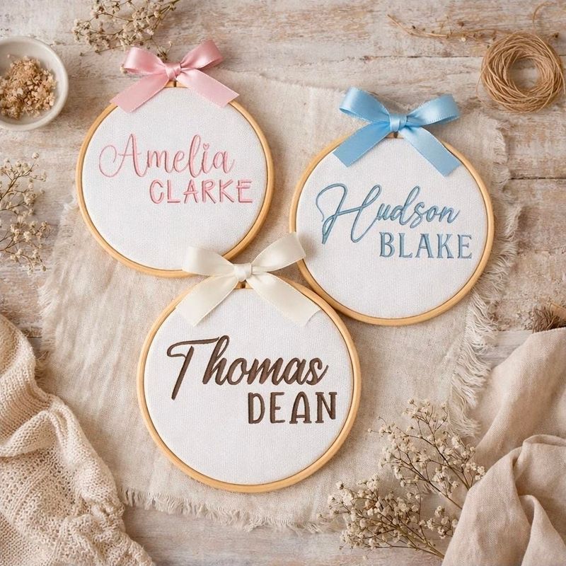 Wooden Baby boy and girl name plaque