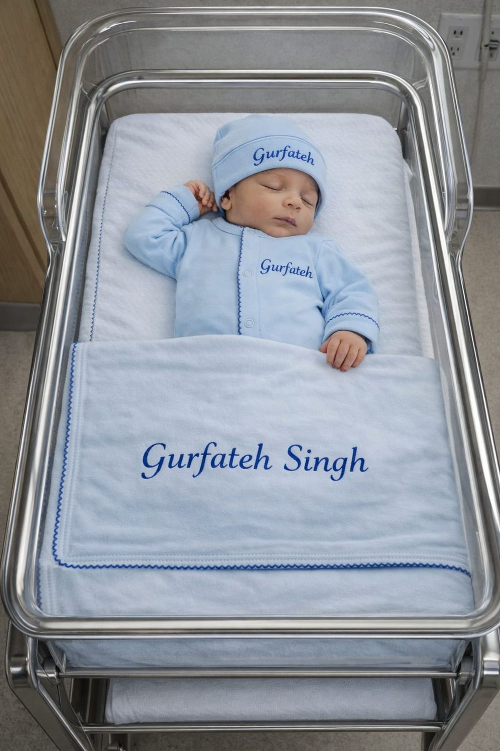 Light blue newborn cotton set
