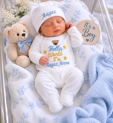 Hello world cotton baby welcome set