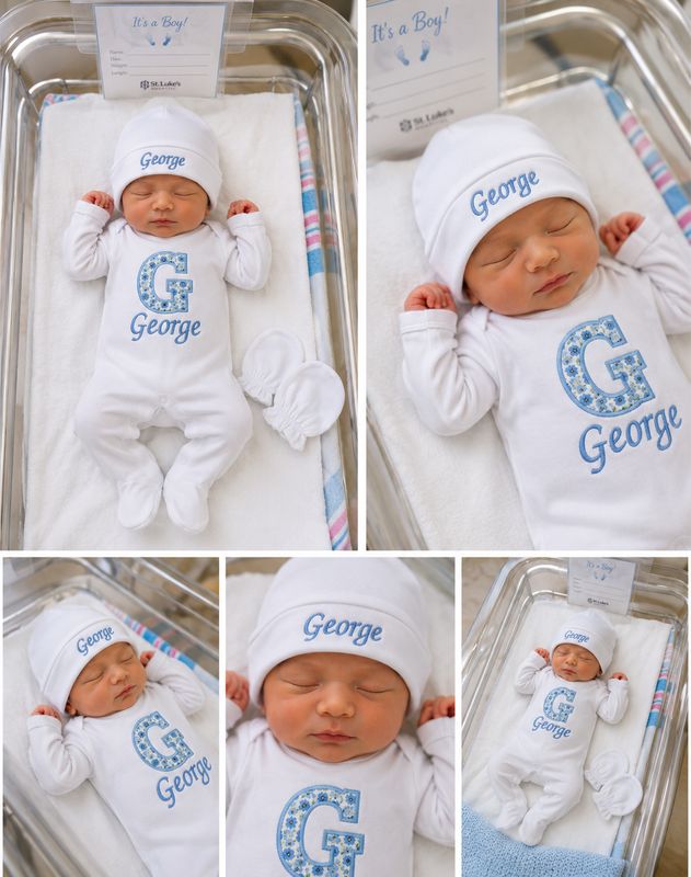 Newborn baby boy cotton Applique and Embriodery welcome set