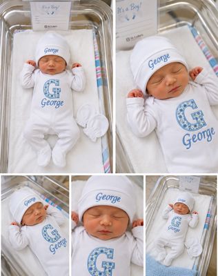 Newborn baby boy cotton Applique and Embriodery welcome set