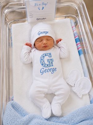Newborn baby boy cotton Applique and Embriodery welcome set