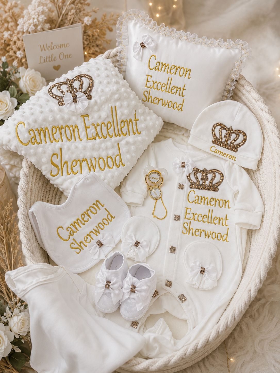 BABY GIRL LUX WELCOME SET( White and Gold)