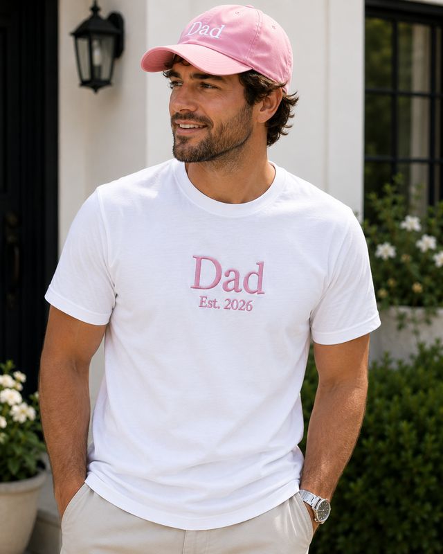 Dad's Embriodery Tshirt and hat set