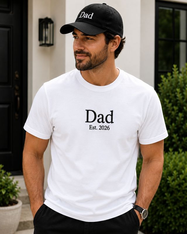 Dad's Embriodery Tshirt and hat set