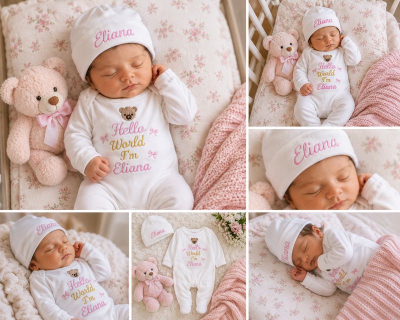 Hello world cotton baby welcome set