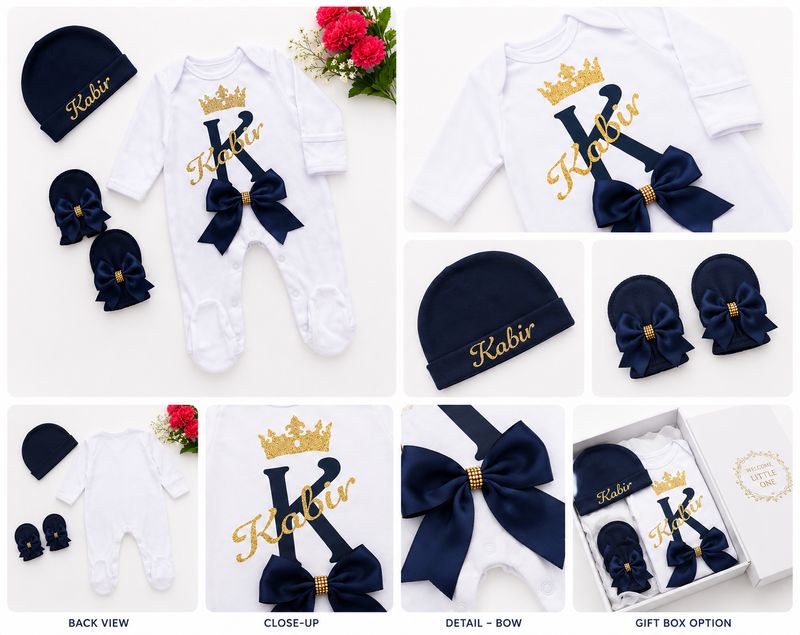 Baby boy cotton welcome set