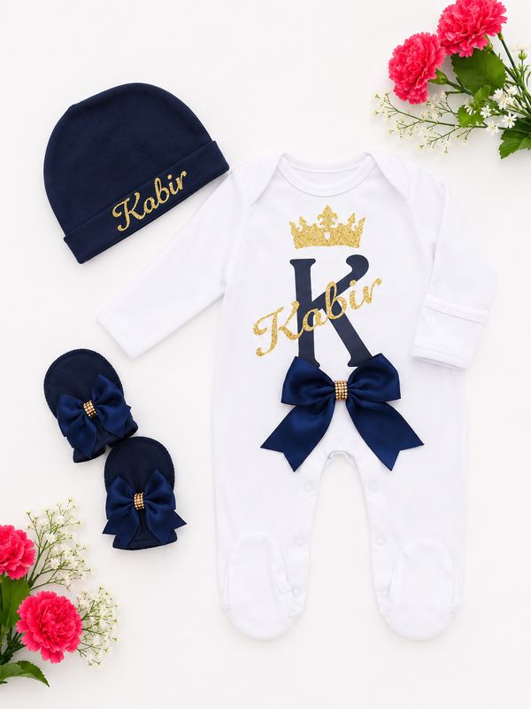 Baby boy cotton welcome set
