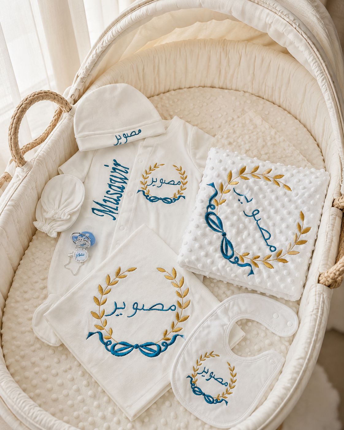 Royal Laurel Personalized Newborn Gift Set
