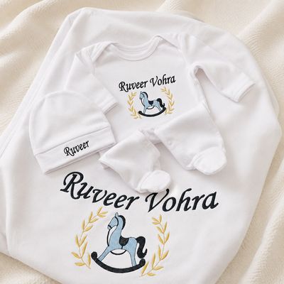 Personalized newborn first outfit