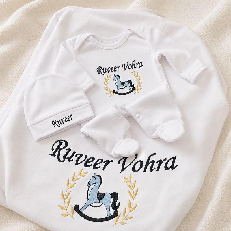 Personalized newborn first outfit