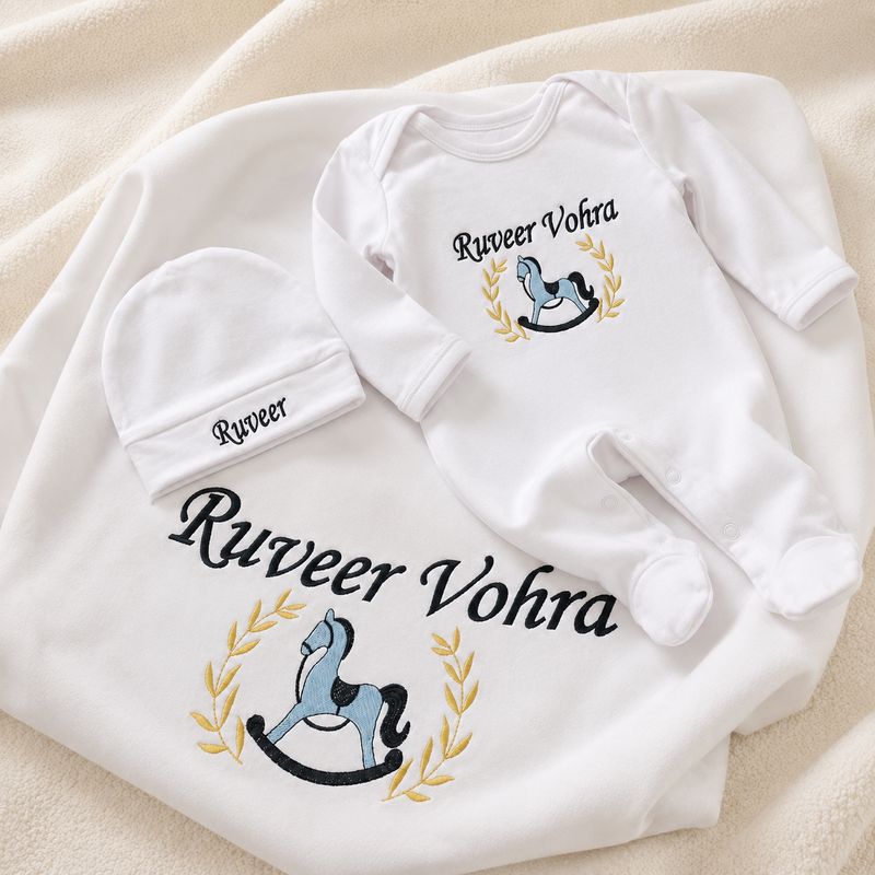 Personalized newborn first outfit