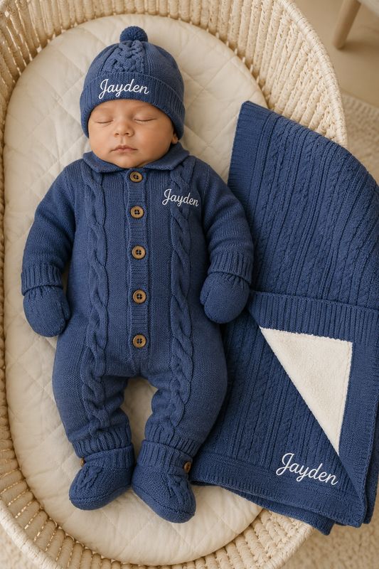 The Baby Luxe Knit set { Navy blue}