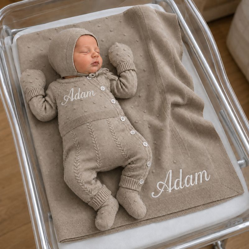 The Signature Baby Knit Set ( Brown)