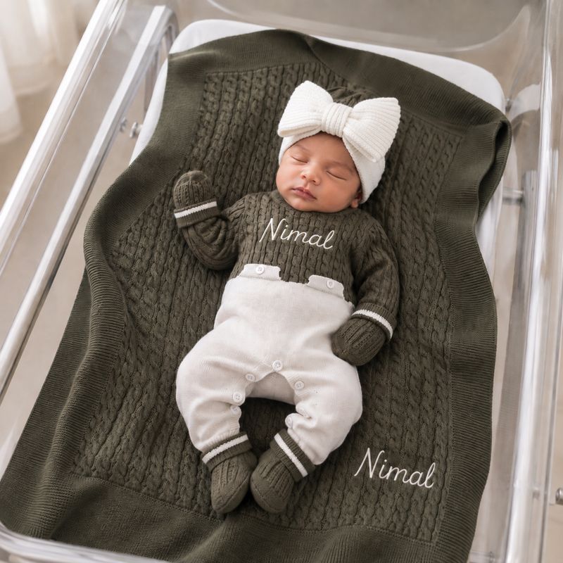 The Little cuddle Knit set ( Green)