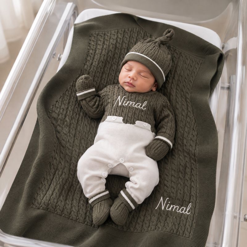 The Little cuddle Knit set ( Green)