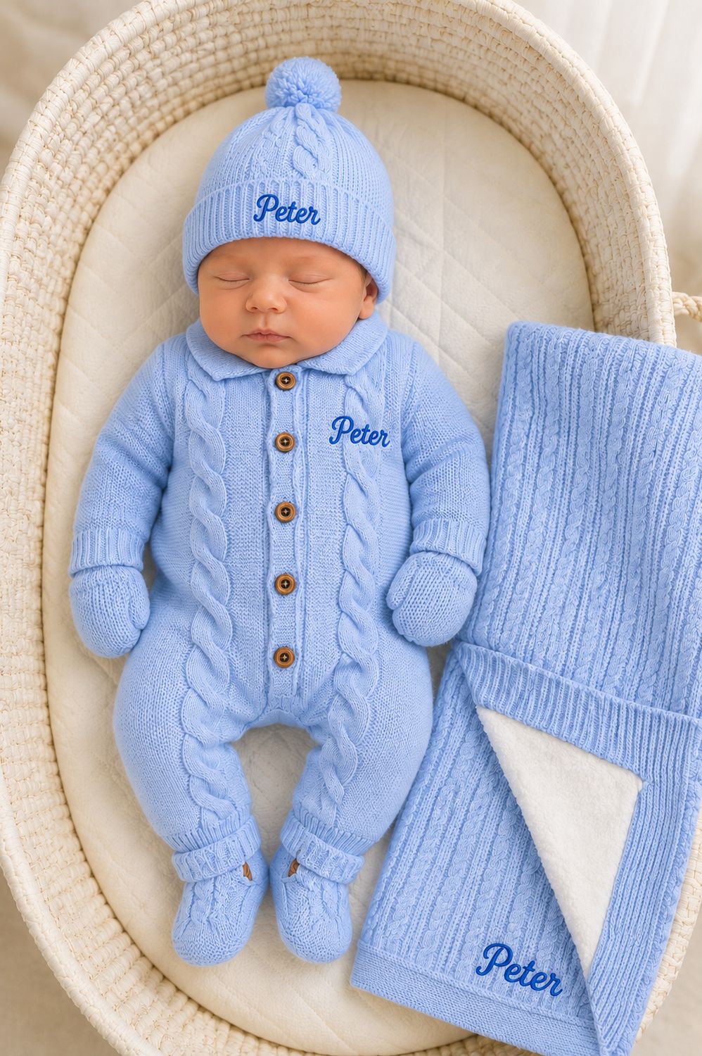 The Baby Luxe Knit set {Light blue}