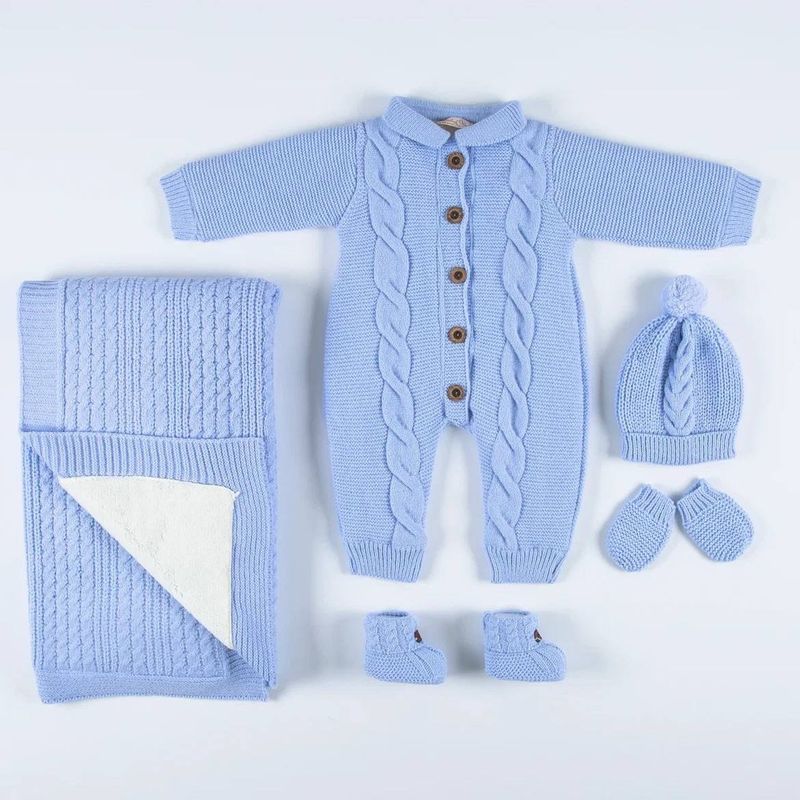 The Baby Luxe Knit set {Light blue}