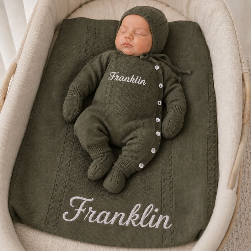 The Signature Baby Knit Set ( Green)
