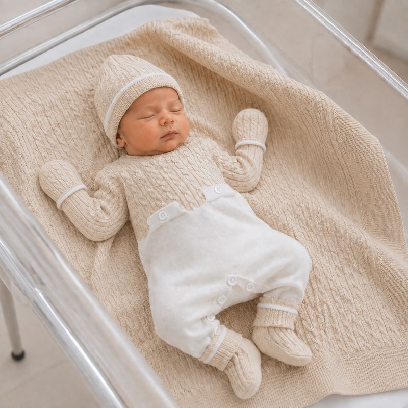 The Little cuddle Knit set ( Beige)