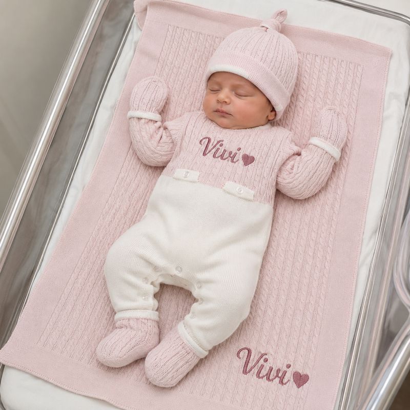 The Little cuddle Knit set ( Pink)