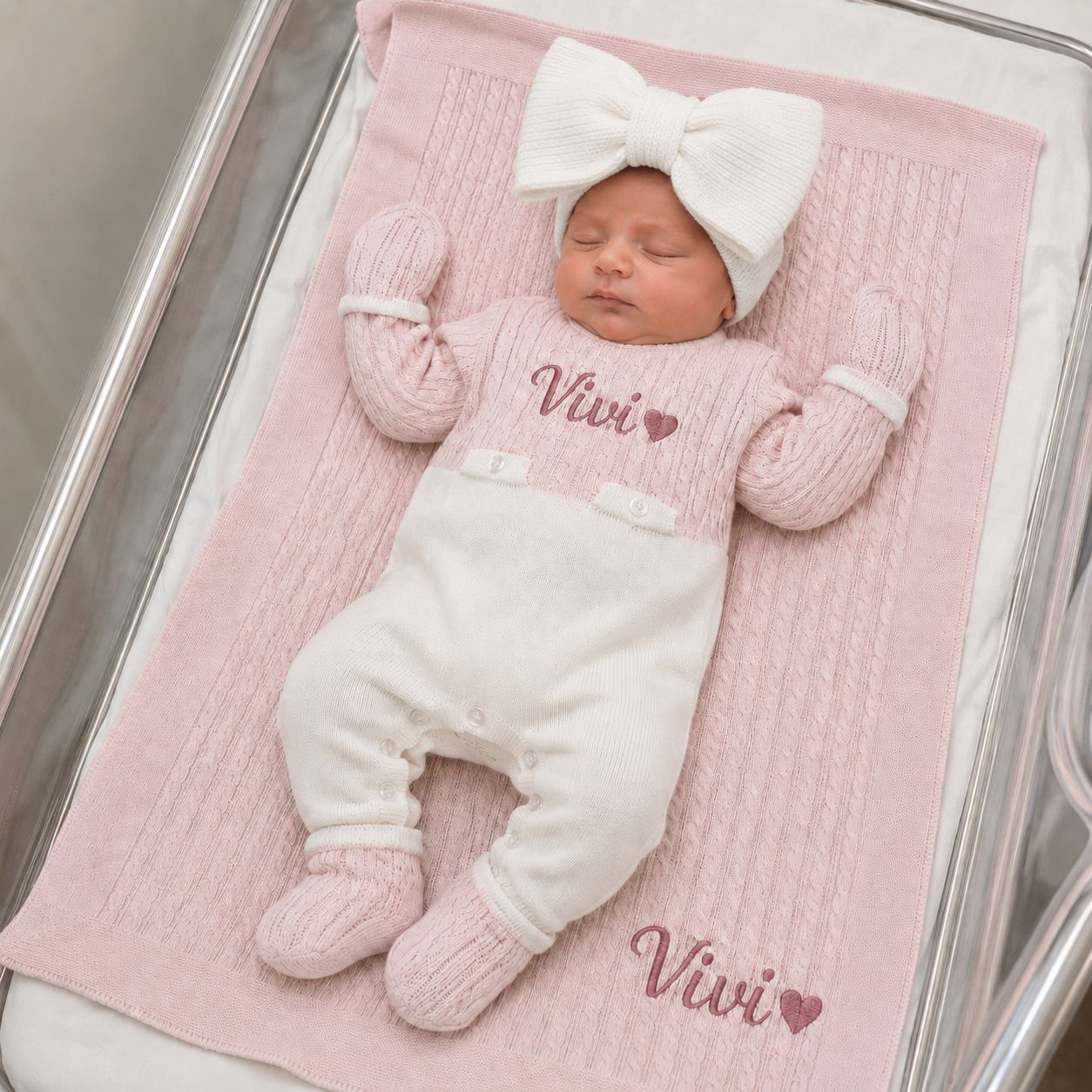 The Little cuddle Knit set ( Pink)