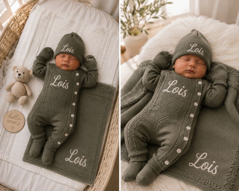 First cuddle knit set ( Green)