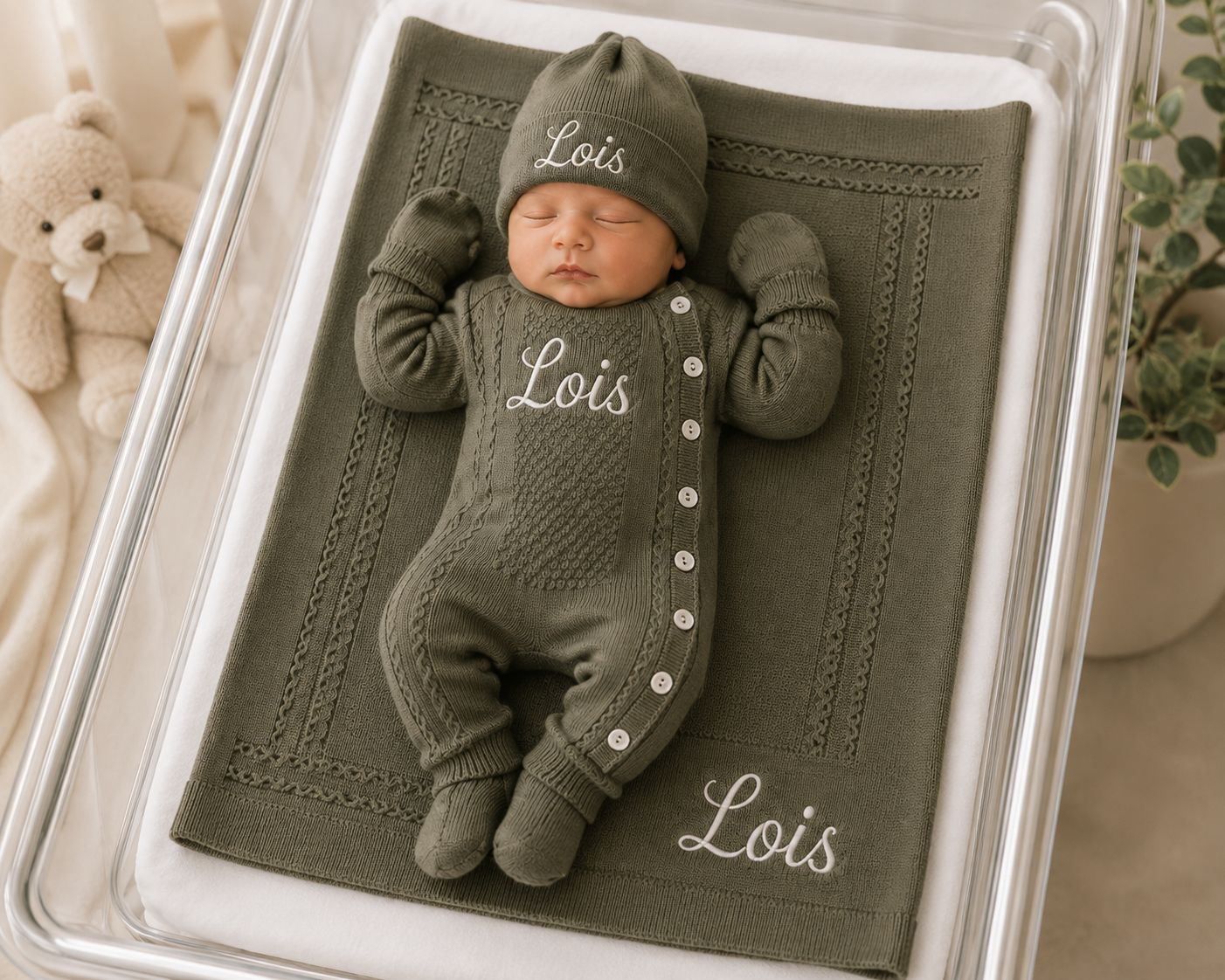 First cuddle knit set ( Green)