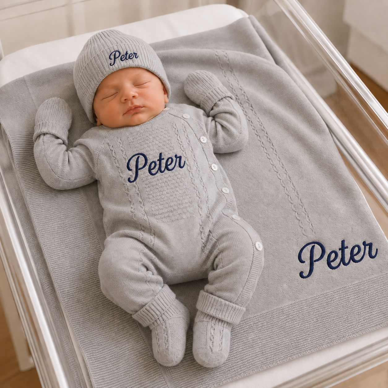 First cuddle knit set ( Grey)