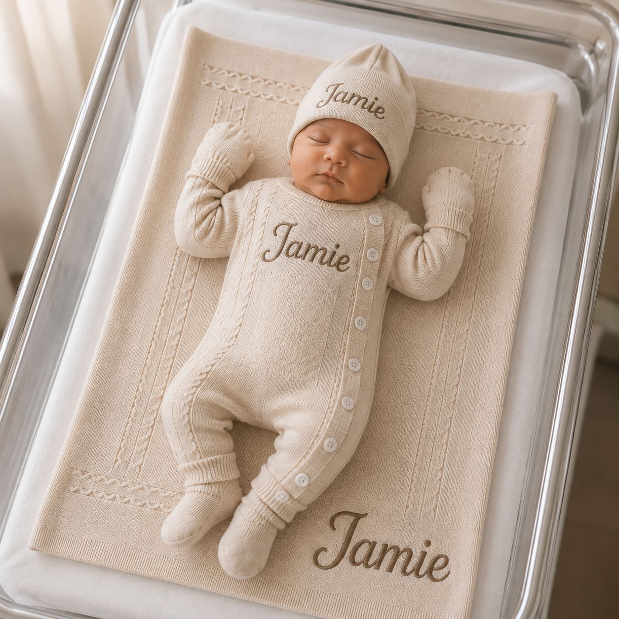 First cuddle knit set ( Beige)
