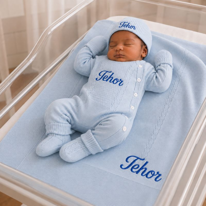 First cuddle knit set ( Blue)