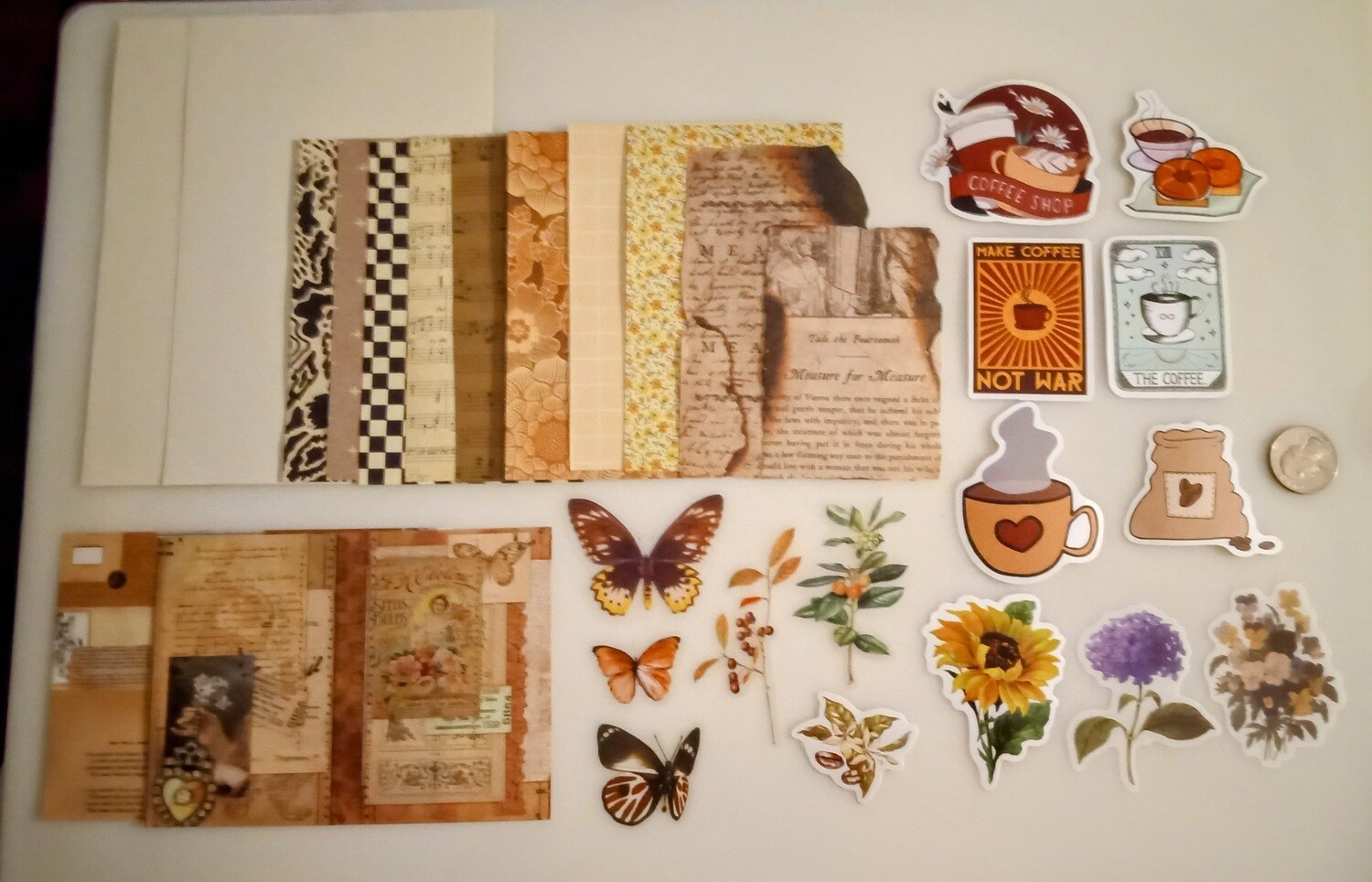 Large Bundle Background &amp; Stickers--Coffee