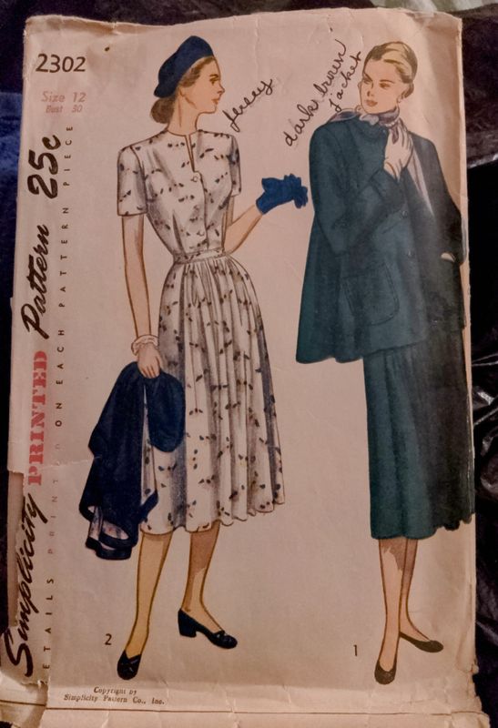 1948 Women&#39;s Dress and Jacket (vintage pattern)