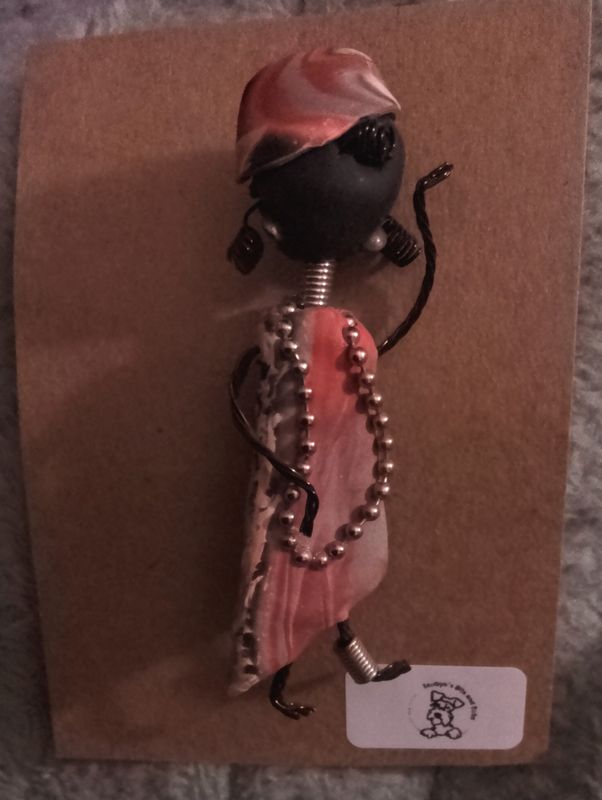 &quot;Yuri&quot; Handmade African Figure Pin (by L. Douma)