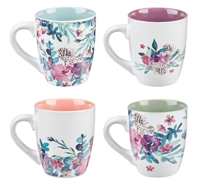 Rejoice Collection Four Piece Ceramic Coffee Mug Set