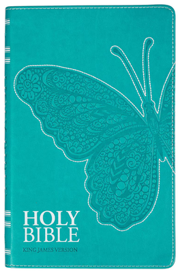 Teal Butterfly Faux Leather King James Version Gift Edition Bible