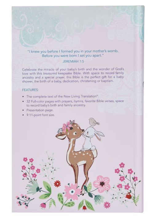 Blush Pink Hardcover NLT Keepsake Bible for Girls