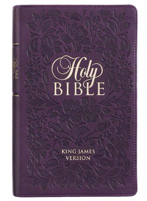 Purple Floral Faux Leather Giant Print Standard-size King James Version Bible with Thumb Index
