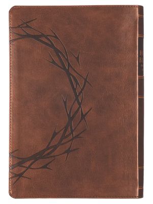Brown Crown of Thorns Giant Print Full-size King James Version Bible with Thumb Index