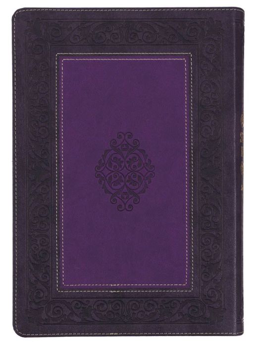 Two-tone Purple Faux Leather Large Print King James Version Study Bible with Thumb Index