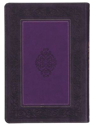 Two-tone Purple Faux Leather Large Print King James Version Study Bible with Thumb Index