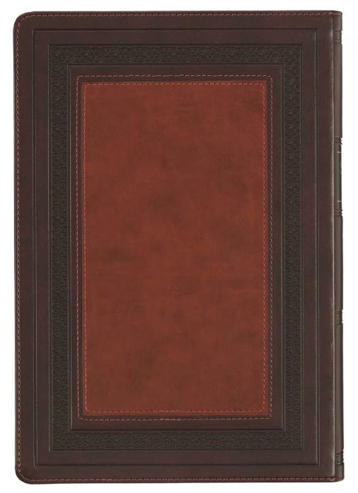 Burgundy and Saddle Tan Faux Leather Large Print King James Version Study Bible with Thumb Index