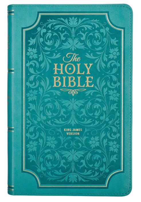 Teal Faux Leather Giant Print Standard-size King James Version Bible with Thumb Index