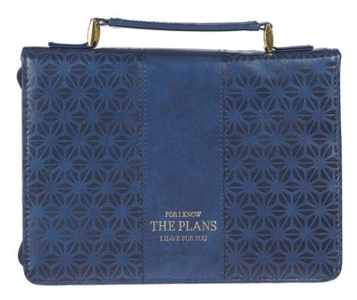 I Know the Plans Blue Faux Leather Fashion Bible Cover - Jeremiah 29:11