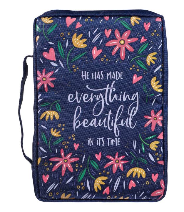 He Has Made Everything Beautiful Navy Floral Value Bible Cover - Ecclesiastes 3:11