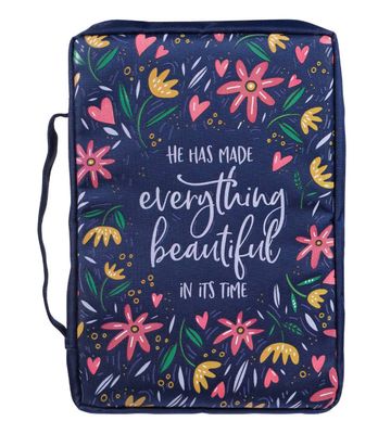 He Has Made Everything Beautiful Navy Floral Value Bible Cover - Ecclesiastes 3:11