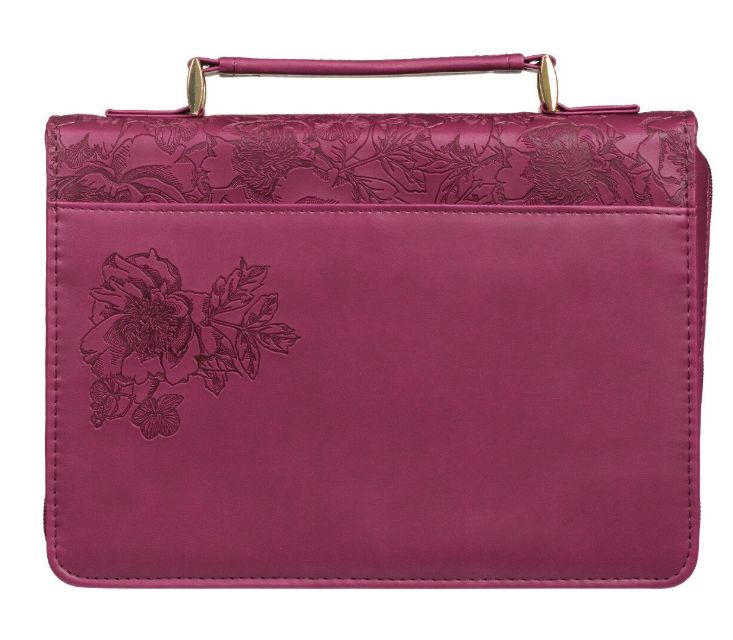 Walk by Faith Ruby Red Faux Leather Fashion Bible Cover - 2 Corinthians 5:7
